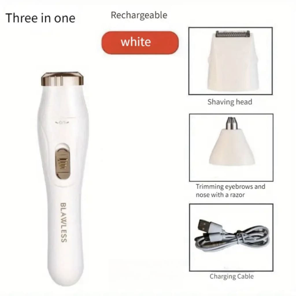 Depiladora Elétrica 3 em 1 Recarregável - Multifuncional para Barbear -M1